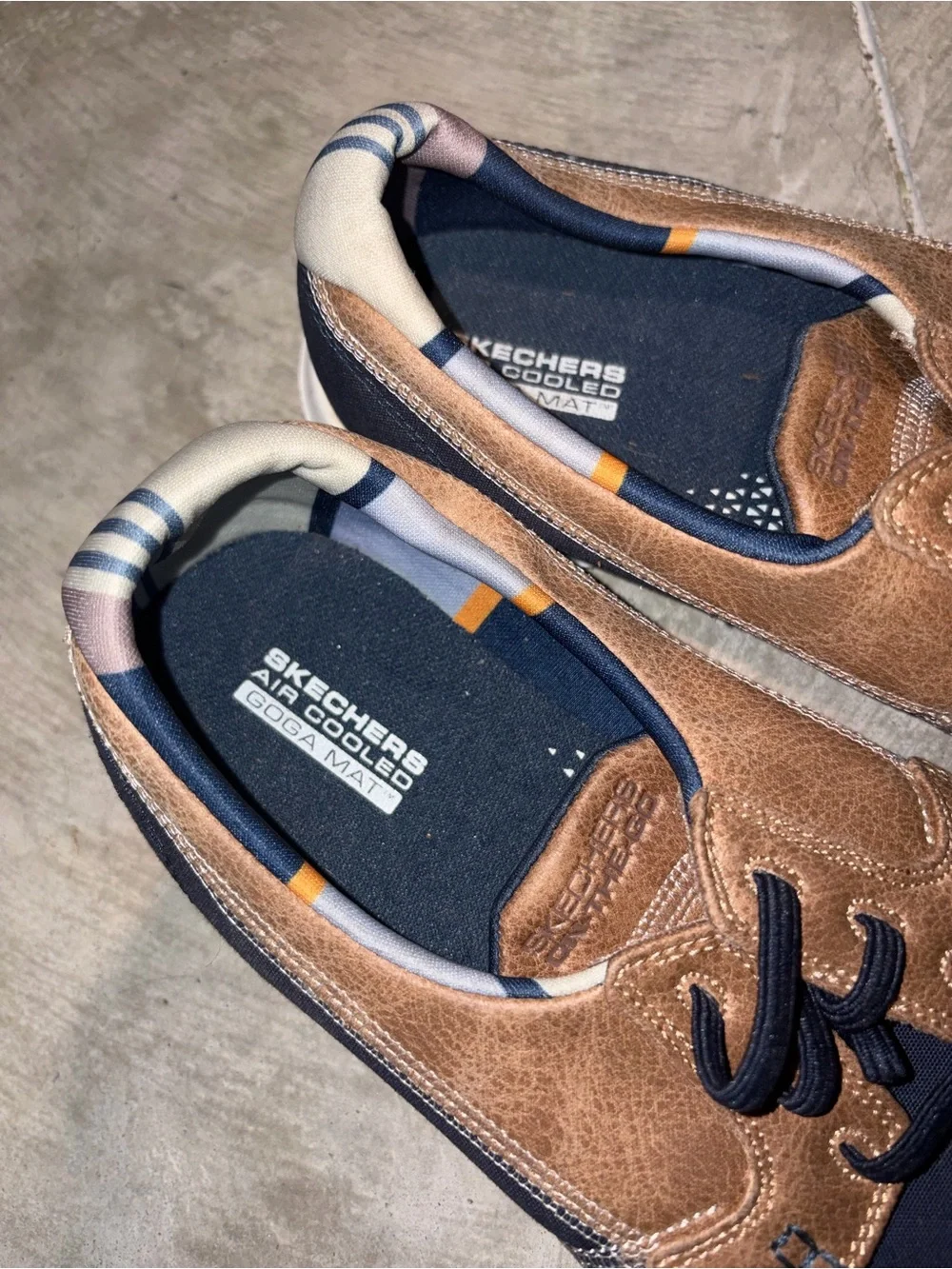 Skechers Men’s Navy and Brown Casual Boat Shoes